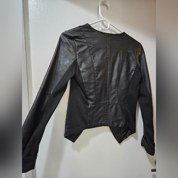 Dynamite Black Faux Leather Blazer XS - Picture 2 of 3